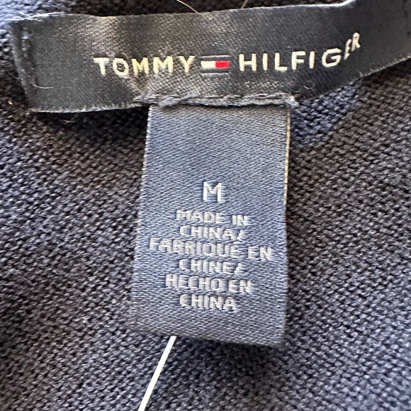 Tommy Hilfiger Women’s Navy Blue V-Neck Argyle Sweater Size M NWT - Picture 8 of 11